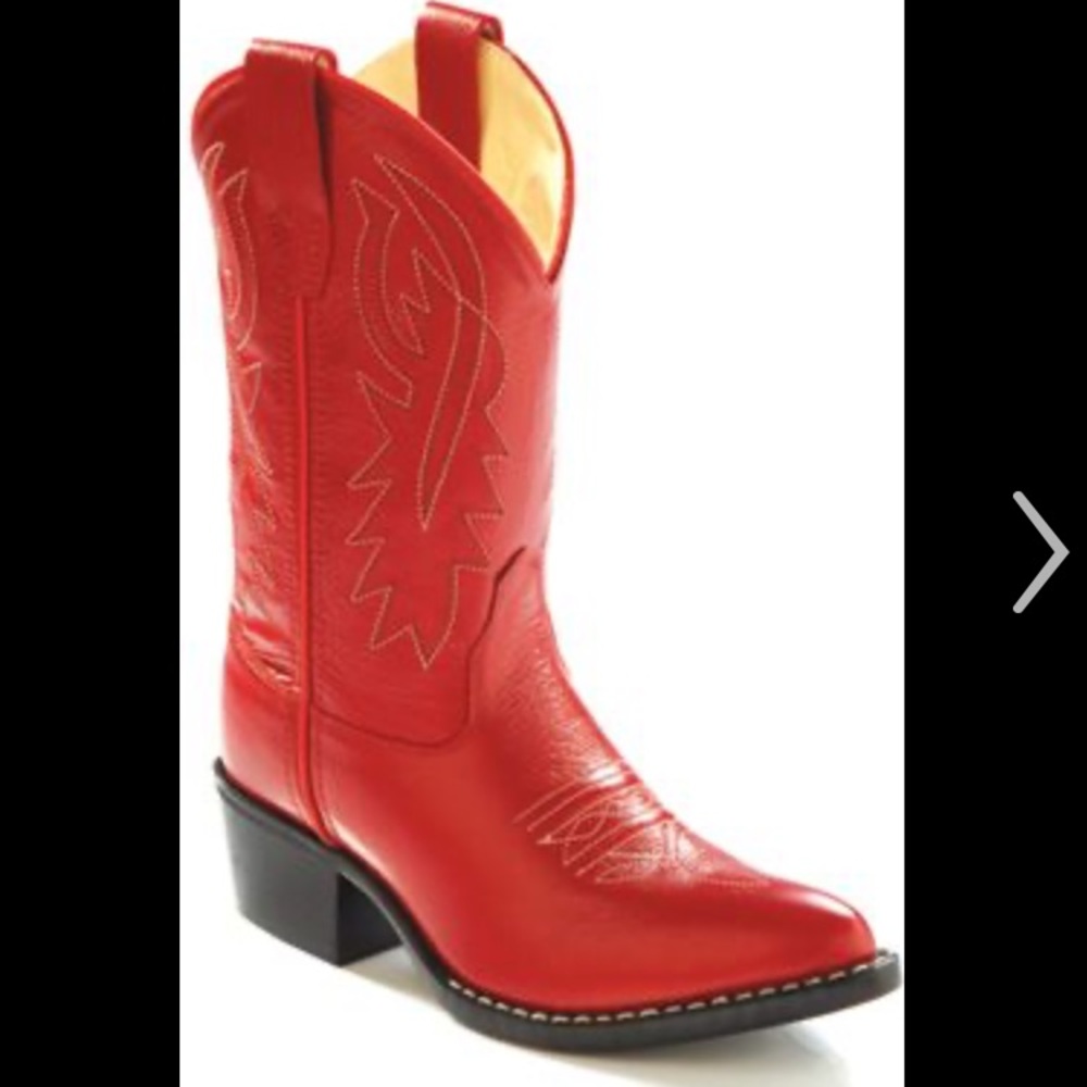 Red Leather Toddler cowgirl boots